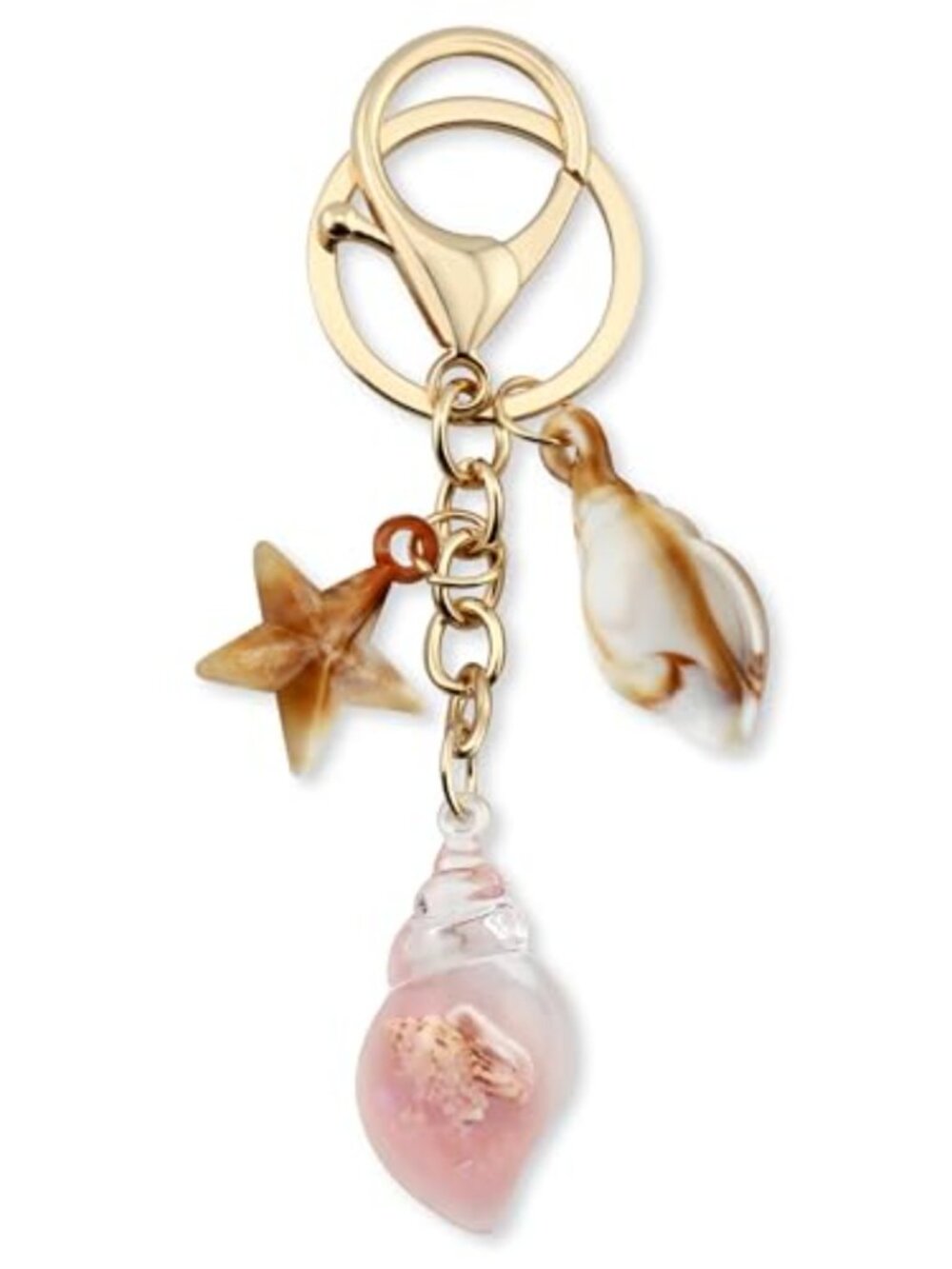 Seashell Keychain Purse Charm Beach Key Chain Cute Enamel Bag Accessory